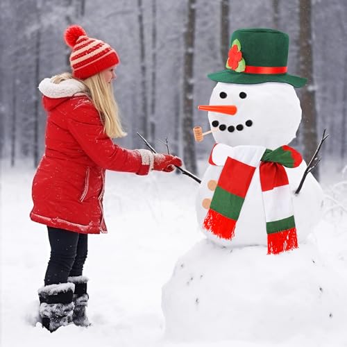 13-Piece Build a Snowman Kit - Winter DIY Snowman Decorating Set for Outdoor Christmas