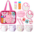 13-Piece Doll Feeding & Diaper Bag Set with Disappearing Milk Bottles for Pretend Play