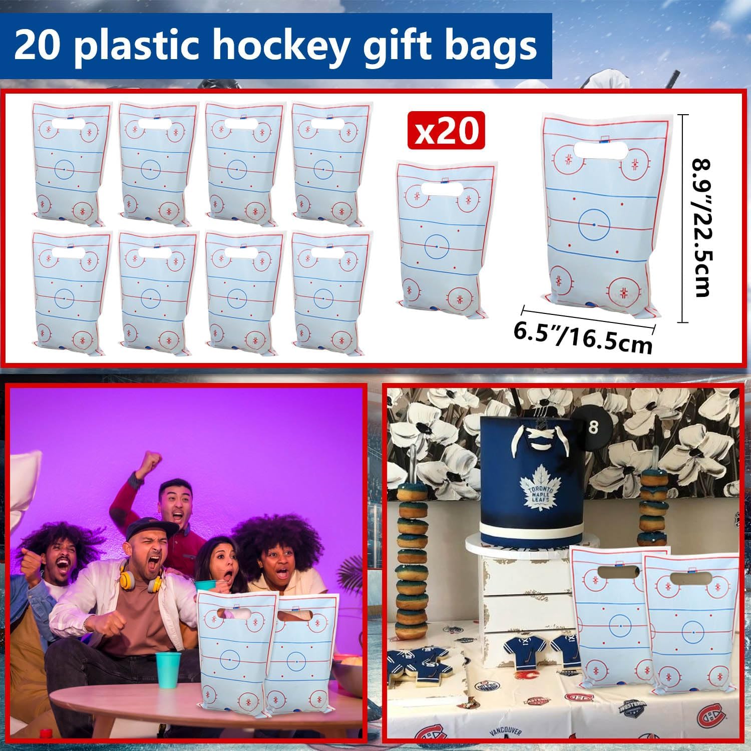 130-Piece Hockey Party Favors Set – Keychains, Slap Bracelets, Stickers & Foam Fingers by PTECDROTS