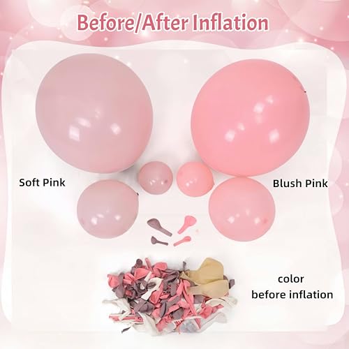 134-Piece Coquette Balloon Arch Kit – Pastel Pink, White & Clear Balloons with Bow Accents for Birthday Parties