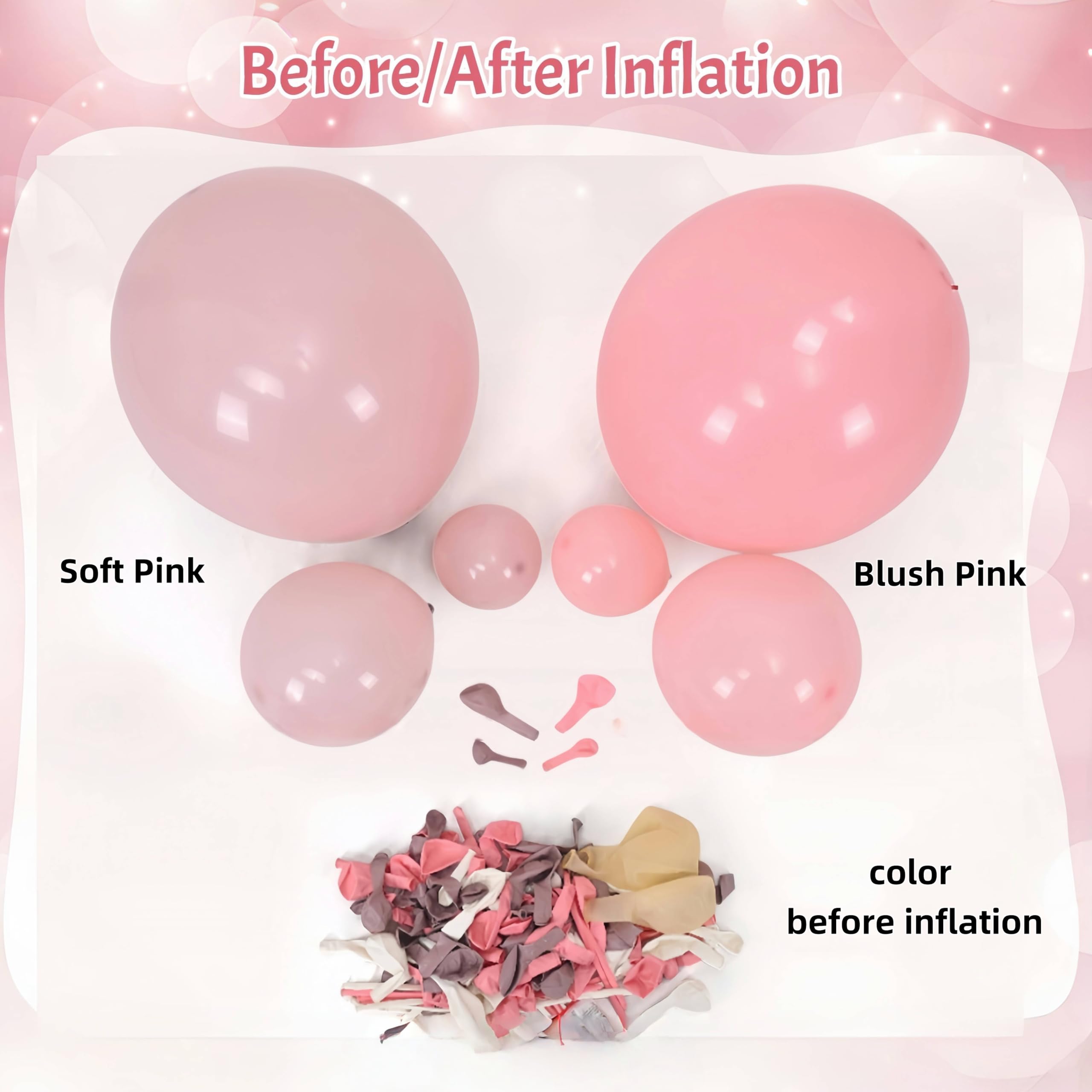 134-Piece Coquette Balloon Arch Kit – Pastel Pink, White & Clear Balloons with Bow Accents for Birthday Parties