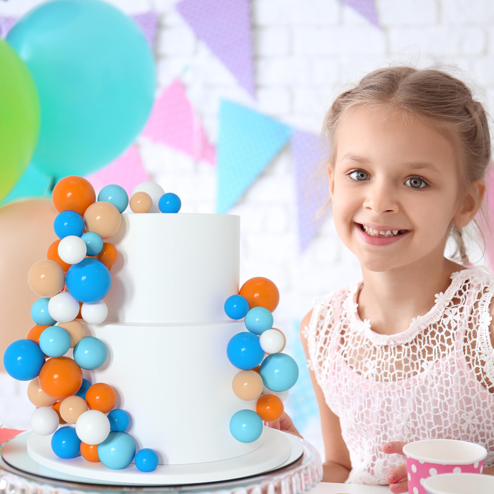 138 Colorful Foam Ball Cake Toppers – Multisize Party Decorations for Birthday, Wedding & More