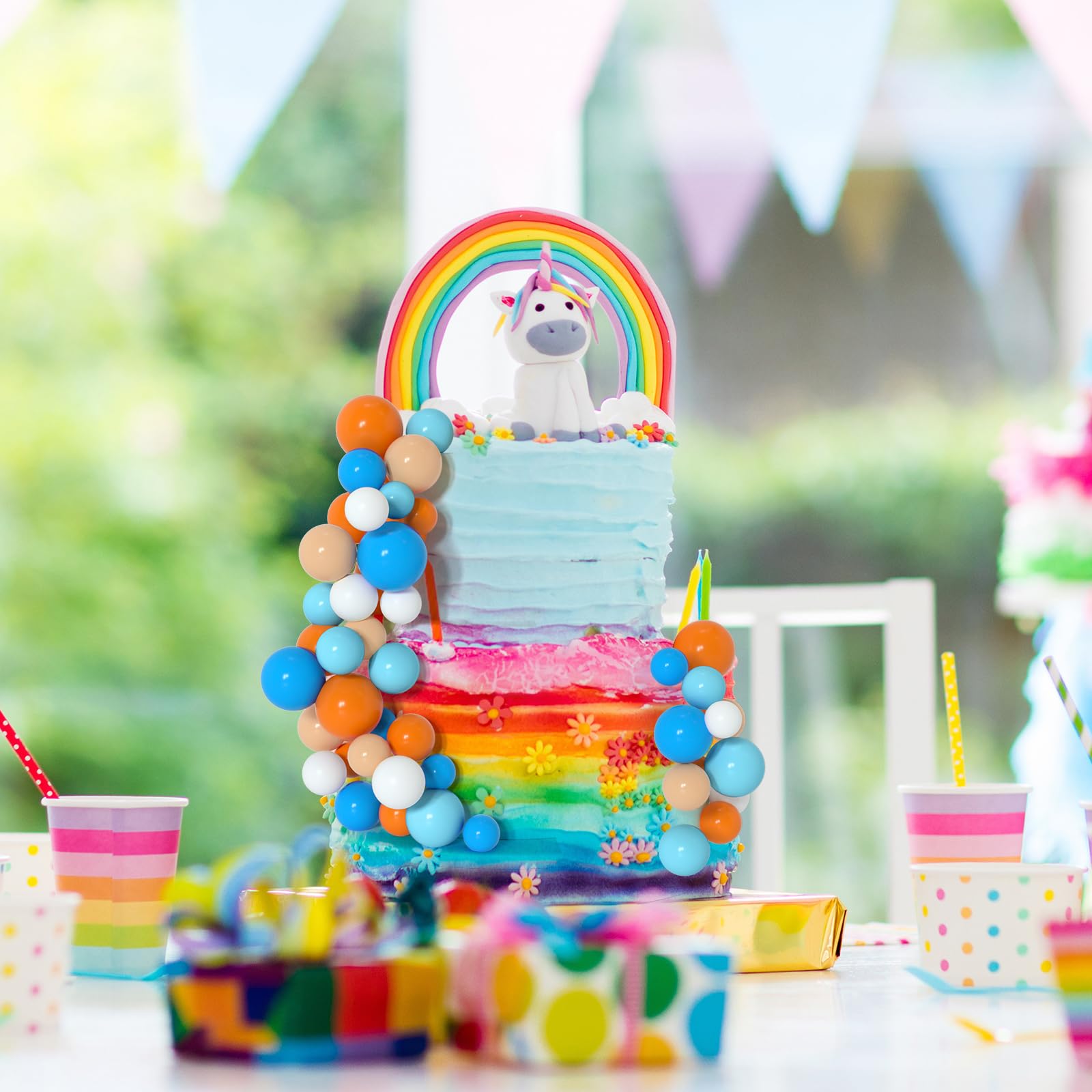 138 Colorful Foam Ball Cake Toppers – Multisize Party Decorations for Birthday, Wedding & More
