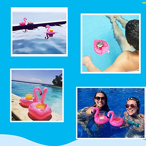 14-Pack Inflatable Flamingo Drink Holders – Pool Float Cup Coasters for Parties