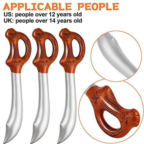 14-Pack Inflatable Pirate Swords for Parties, Pool, and Costume Play – 22.8 Inches, PVC, Red & Silver