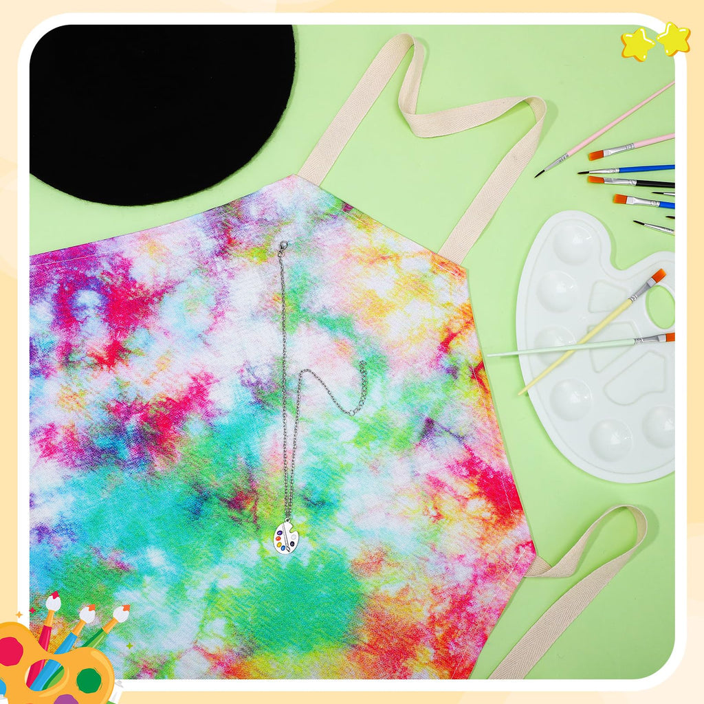 14-Piece Kids Artist Costume Set with Apron, Beret, Brushes, Palette & Necklace