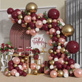 140-Piece BALONAR Burgundy Balloon Garland Kit – Metallic Chrome, Latex, 5/10/18 Inch, for Parties