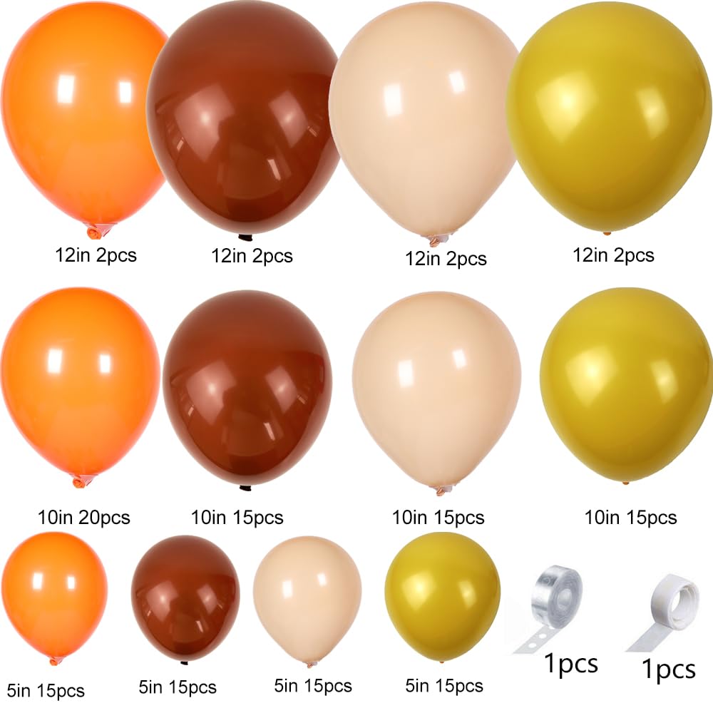 143-Piece Fall Balloons Arch Garland Kit for Thanksgiving, Autumn Baby Shower, Friendsgiving Party Decor