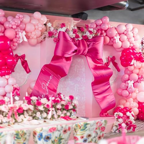 149 Pcs Pink Bow Balloon Garland Arch Kit for Coquette Birthday Tea Party Decorations by OTLGEUA