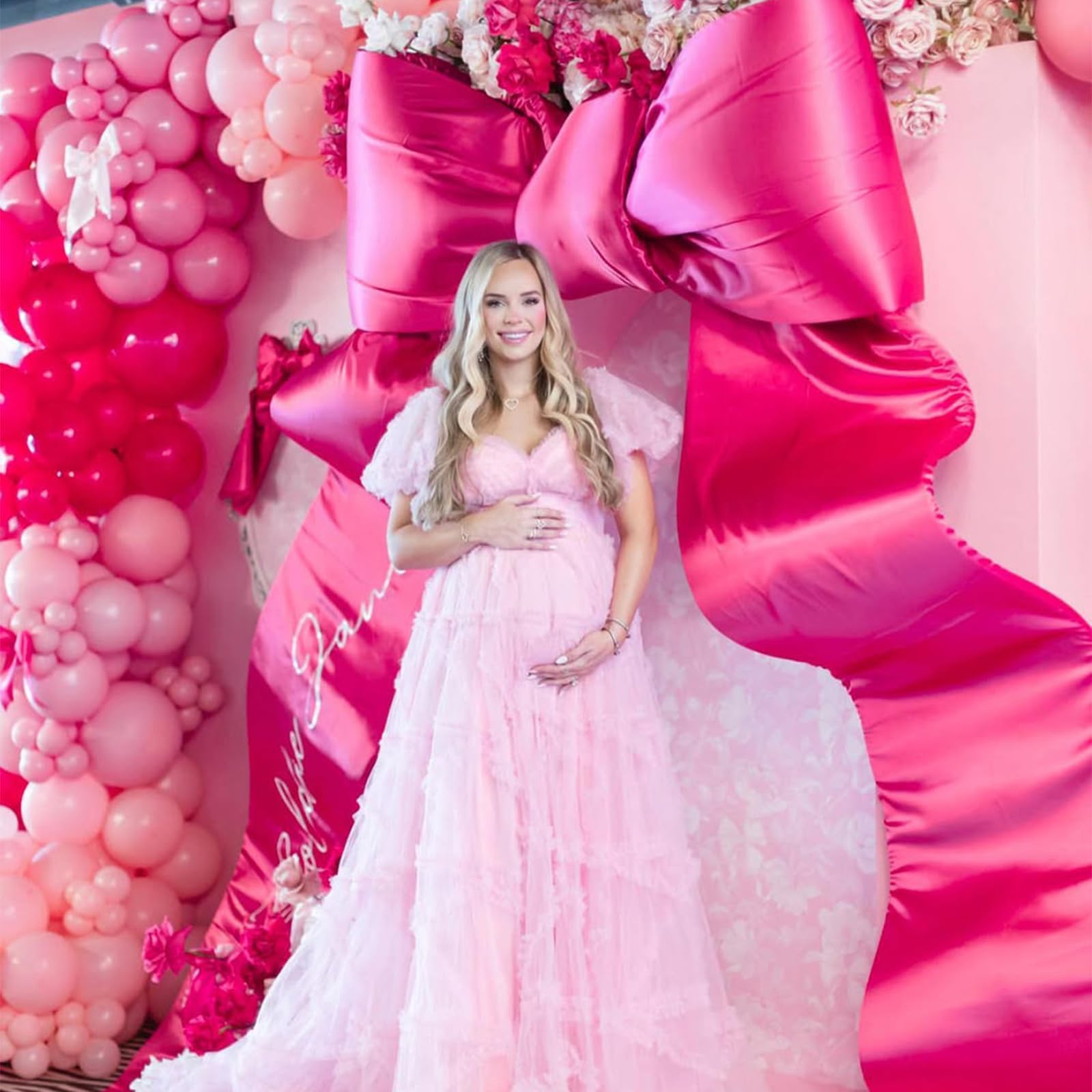149 Pcs Pink Bow Balloon Garland Arch Kit for Coquette Birthday Tea Party Decorations by OTLGEUA