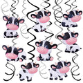 15 Cow Birthday Party Hanging Swirls Decorations - Farm Animal Theme Party Supplies by umoni