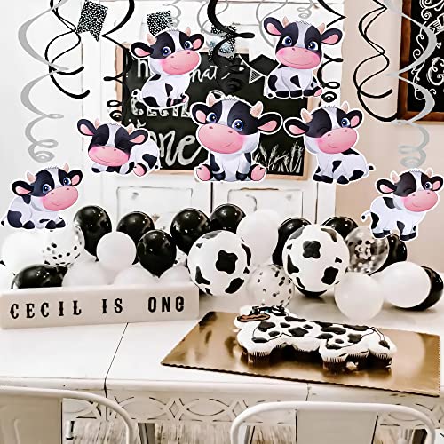 15 Cow Birthday Party Hanging Swirls Decorations - Farm Animal Theme Party Supplies by umoni
