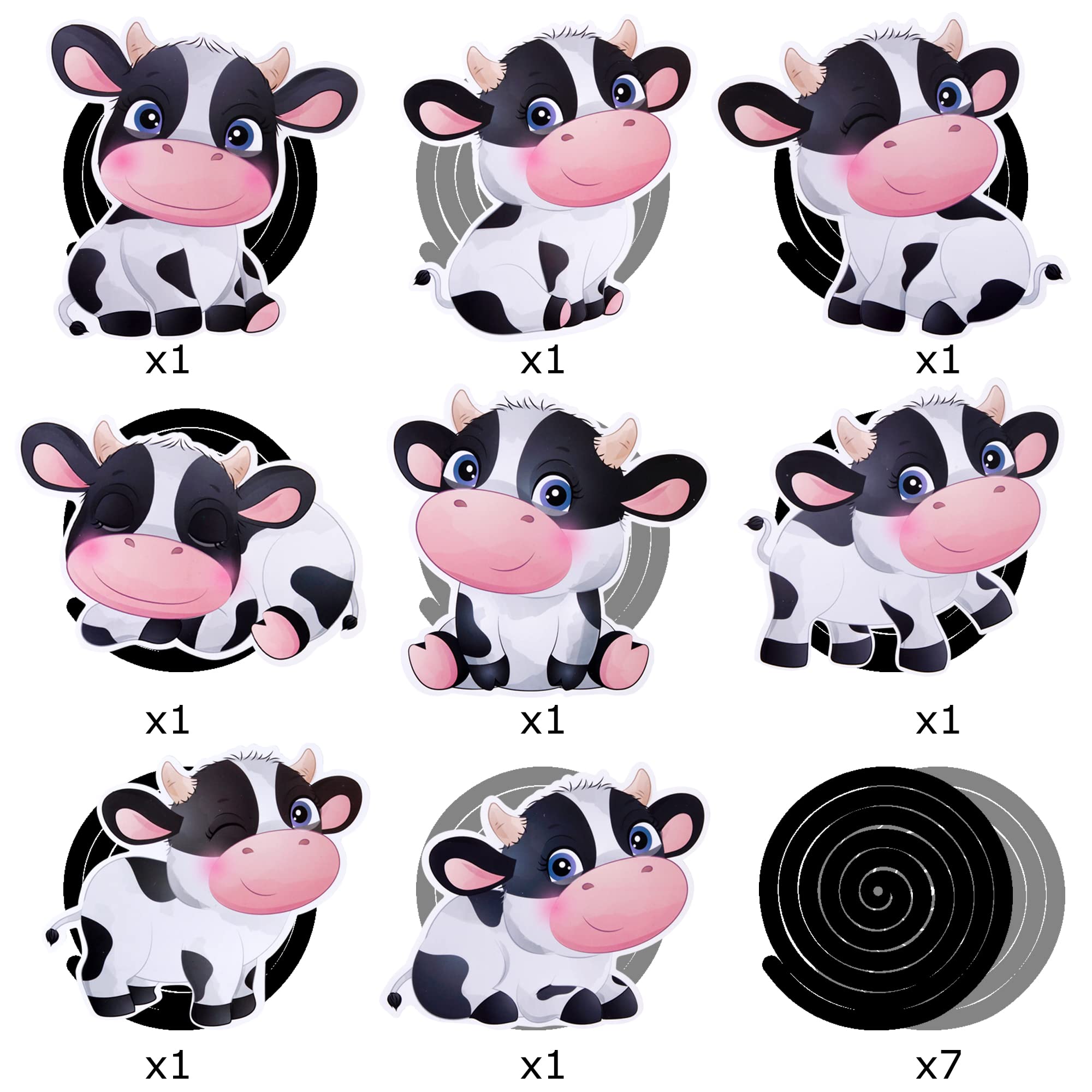 15 Cow Birthday Party Hanging Swirls Decorations - Farm Animal Theme Party Supplies by umoni
