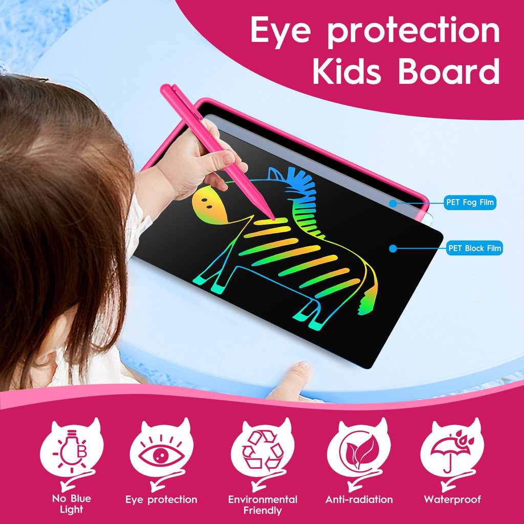 15-Inch LCD Writing Tablet for Kids - Pink, Rechargeable Doodle Board with Stylus, Educational Toy for Ages 3+