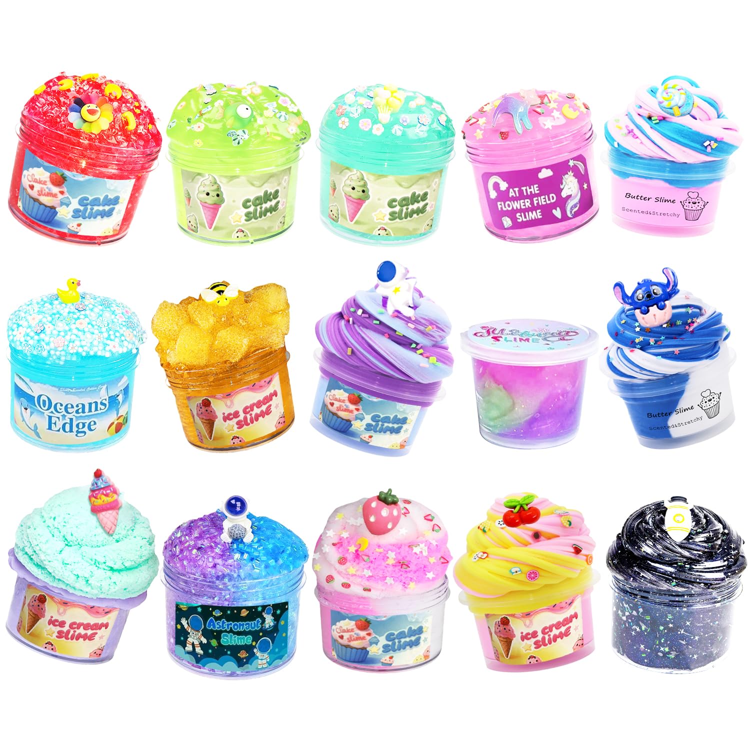 15-Pack Cloud Galaxy Butter Slime Kit – Non-Sticky, Soft Sludge Toy for Kids, Birthday & Party Favors