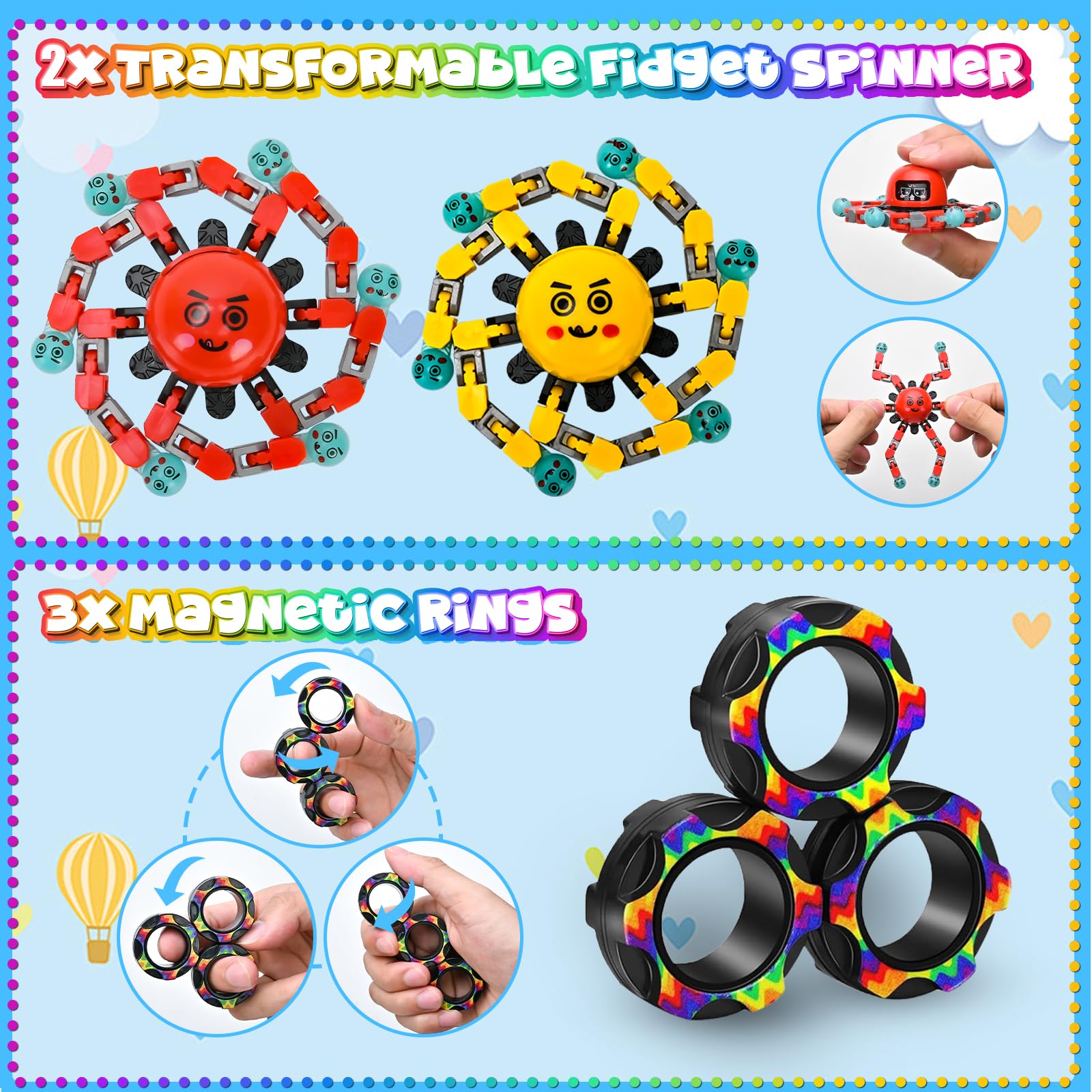 15-Pack Fidget Toys Bulk for Kids & Adults – Sensory Autism ADHD Classroom Treasure Box Gifts