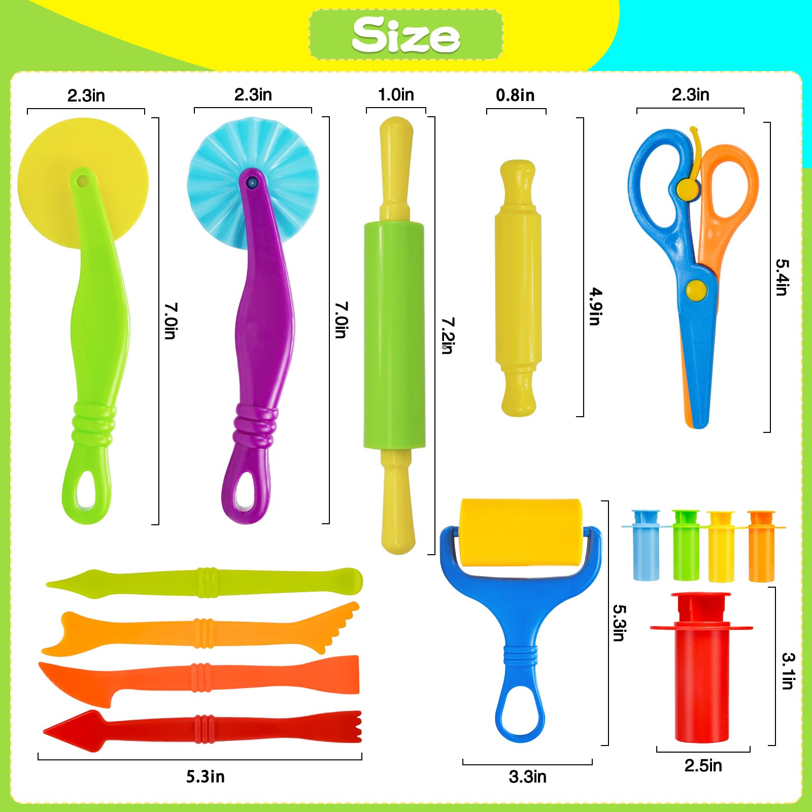 15-Piece Kids Dough Tool Set – Cutters, Roller, Rolling Pins, Safety Scissors & More by Wxqfumy