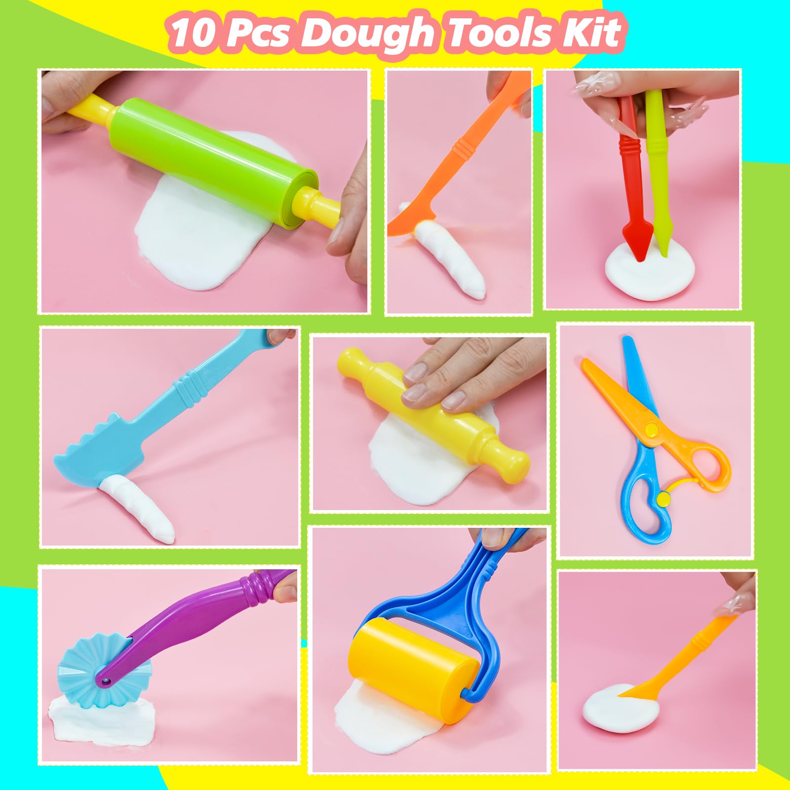 15-Piece Kids Dough Tool Set – Cutters, Roller, Rolling Pins, Safety Scissors & More by Wxqfumy