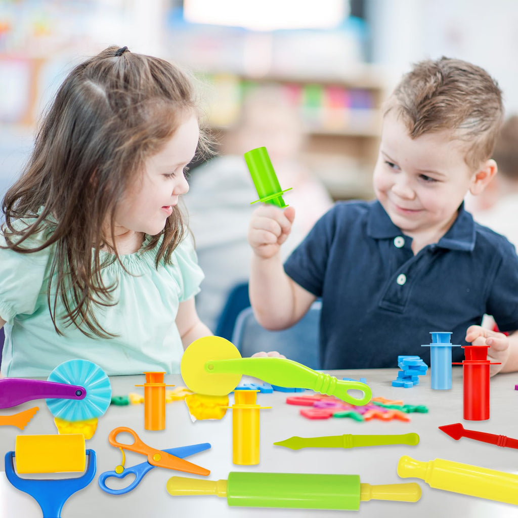 15-Piece Kids Dough Tool Set – Cutters, Roller, Rolling Pins, Safety Scissors & More by Wxqfumy