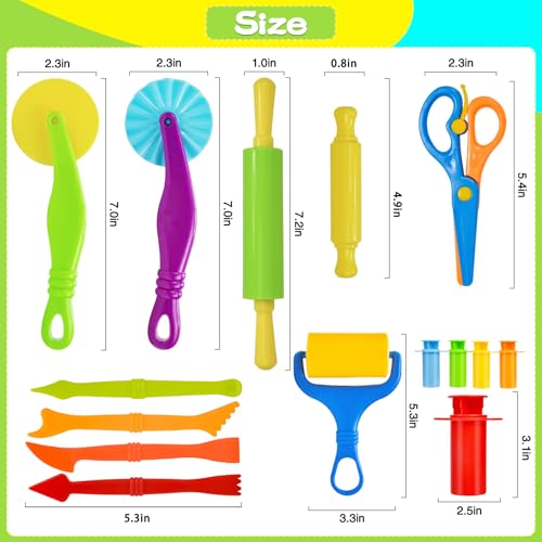15-Piece Kids Dough Tool Set – Cutters, Roller, Rolling Pins, Safety Scissors & More by Wxqfumy
