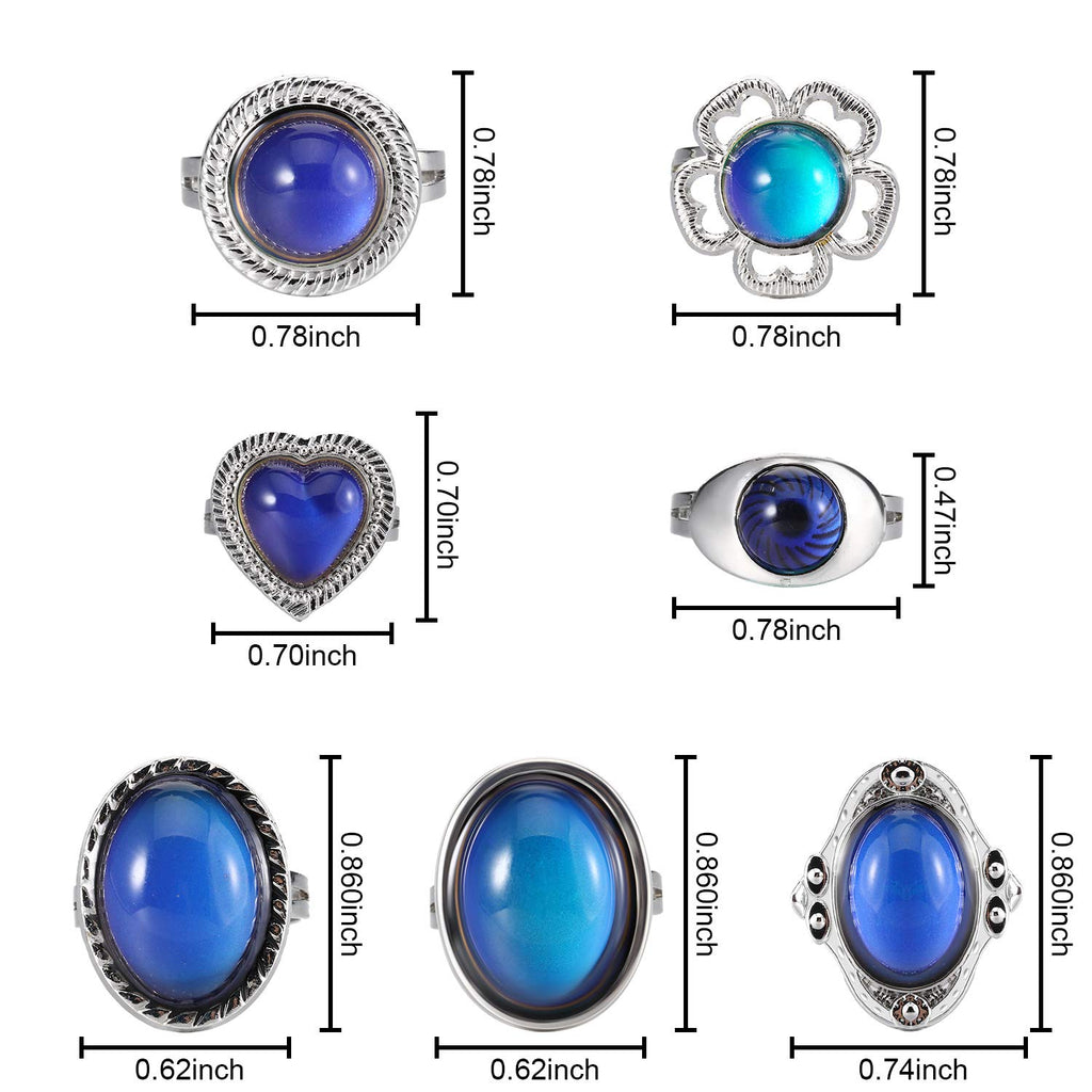 15-Piece Mood Rings Set for Kids – Adjustable Color-Changing Rings for Birthday Party Favors and Goodie Bags