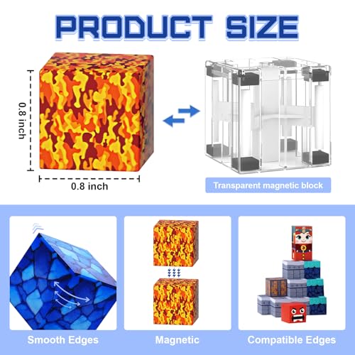 150-Piece Magnetic Building Blocks Set – 0.8-Inch Cubes for Ages 3+ (Blue)