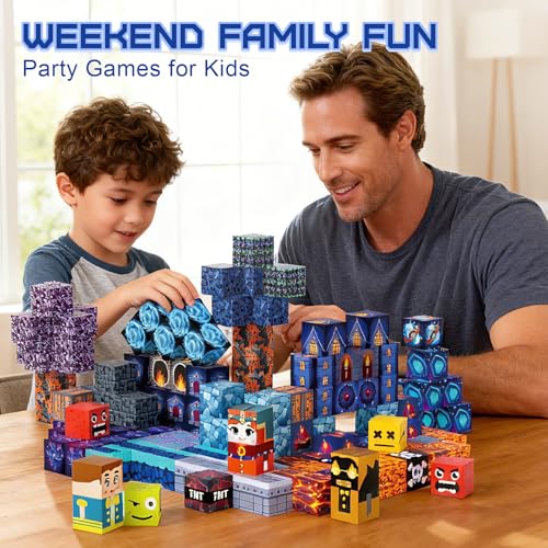 150-Piece Magnetic Building Blocks Set – 0.8-Inch Cubes for Ages 3+ (Blue)