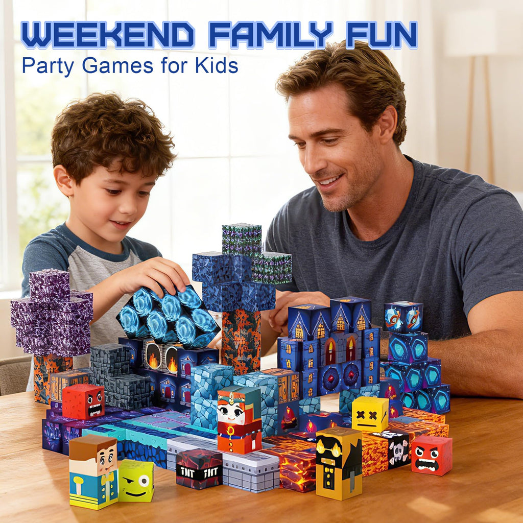 150-Piece Magnetic Building Blocks Set – 0.8-Inch Cubes for Ages 3+ (Blue)