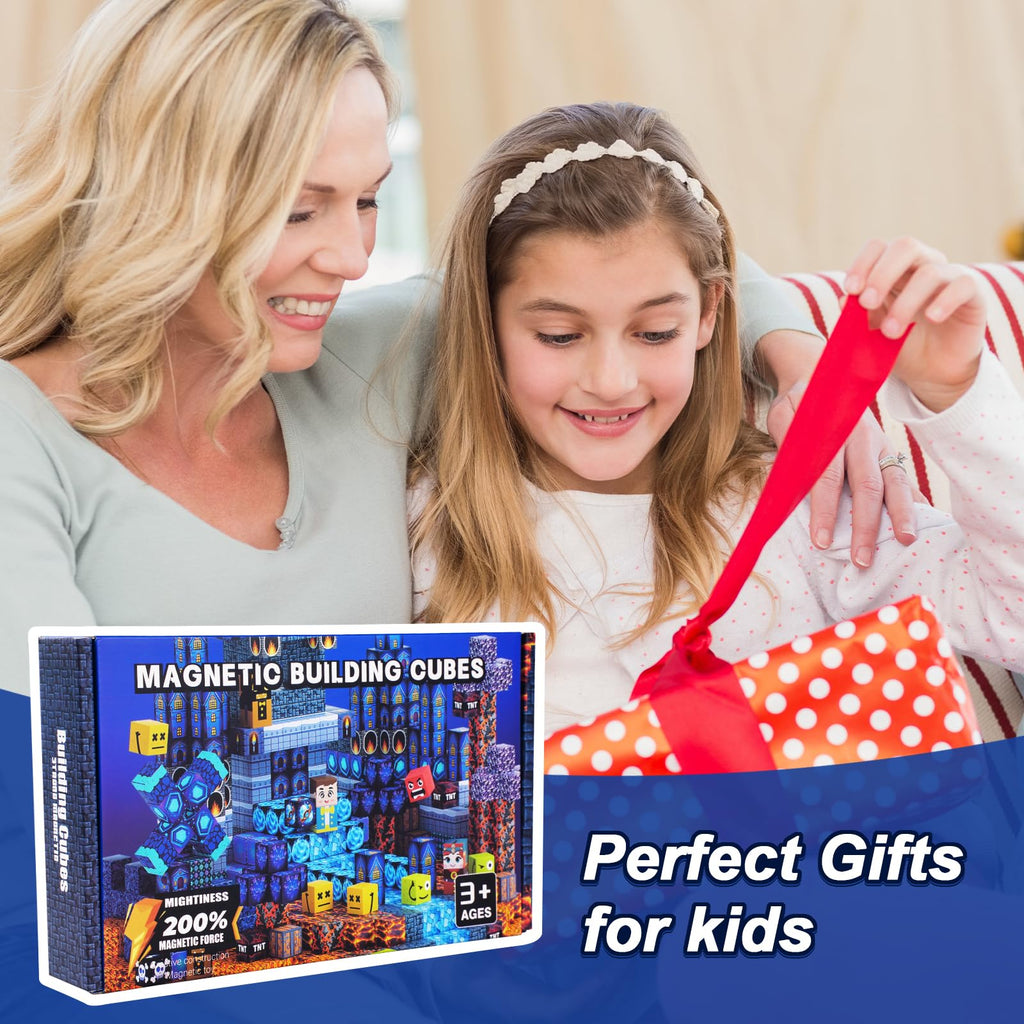 150-Piece Magnetic Building Blocks Set – 0.8-Inch Cubes for Ages 3+ (Blue)