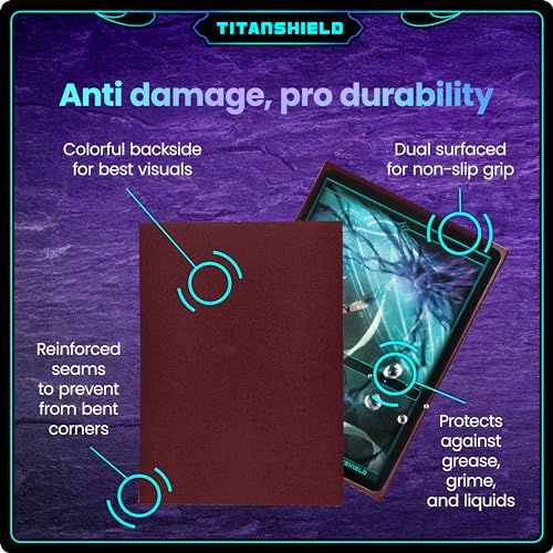 150 TitanShield Card Sleeves – Bordeaux Red, Standard 66x91mm, Dual-Texture for TCG Protection