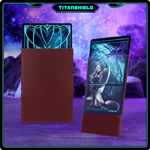 150 TitanShield Card Sleeves – Bordeaux Red, Standard 66x91mm, Dual-Texture for TCG Protection