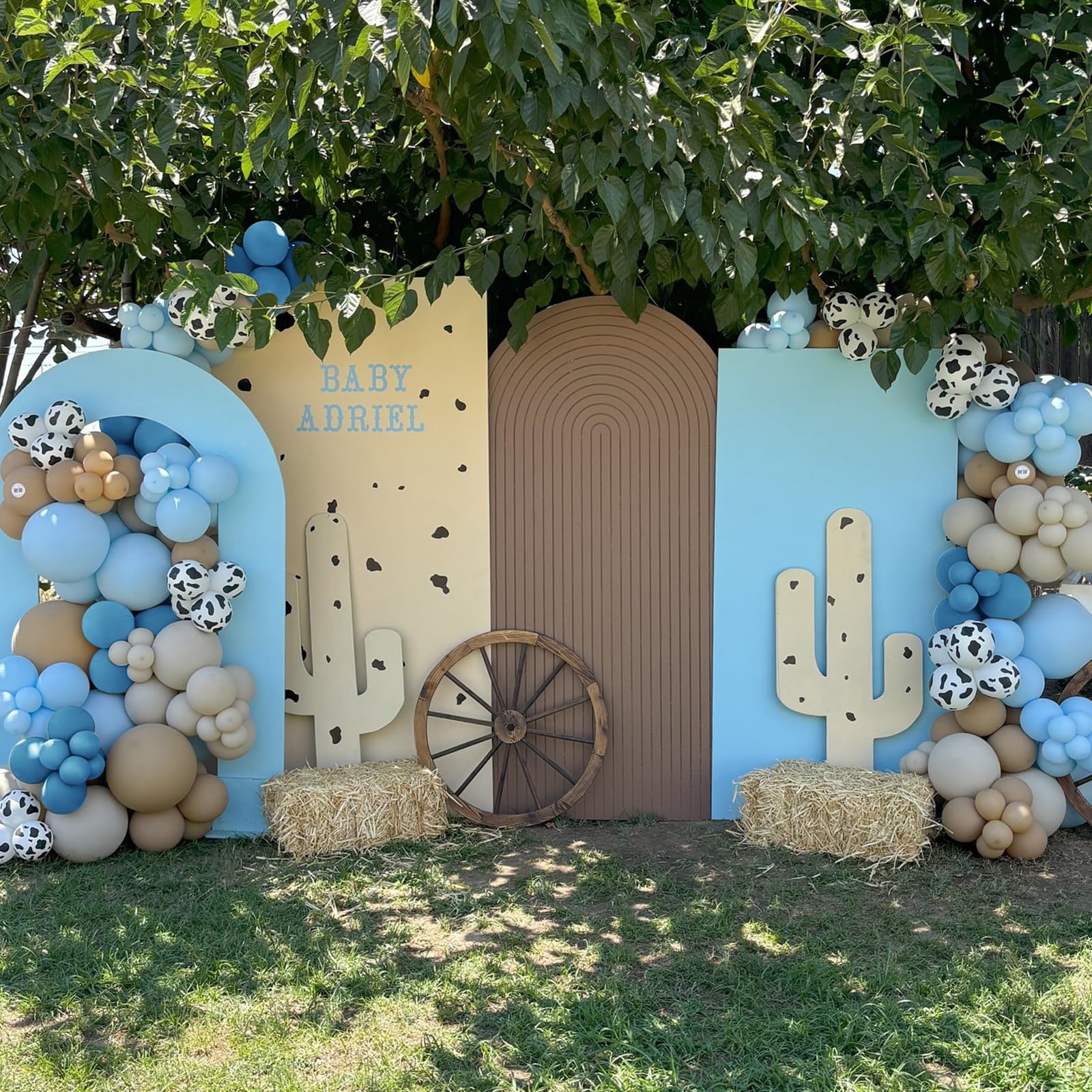 153 Pcs Dusty Blue Cow Balloon Arch Garland Kit – Rubber Balloons for Baby Shower, Farm Theme Party Decor