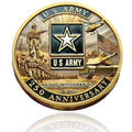 1.57" Double-Sided Gold-Plated U.S. Military 250th Anniversary Challenge Coin – Commemorative Gift for Veterans & Collectors
