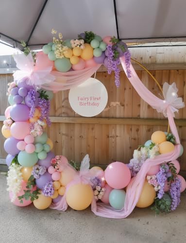 159Pcs Pastel Balloon Arch Kit – Fairy Birthday, Baby Shower & Garden Party Decor with 7 Colors, 5-18 inch Balloons, DIY Garland Supplies