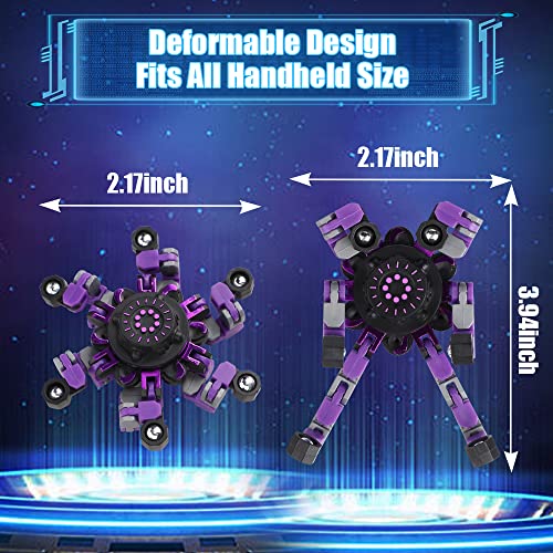 15PCS Transformable Robot Fidget Spinner Set - Stretchy Deformable Sensory Toy for Kids & Adults