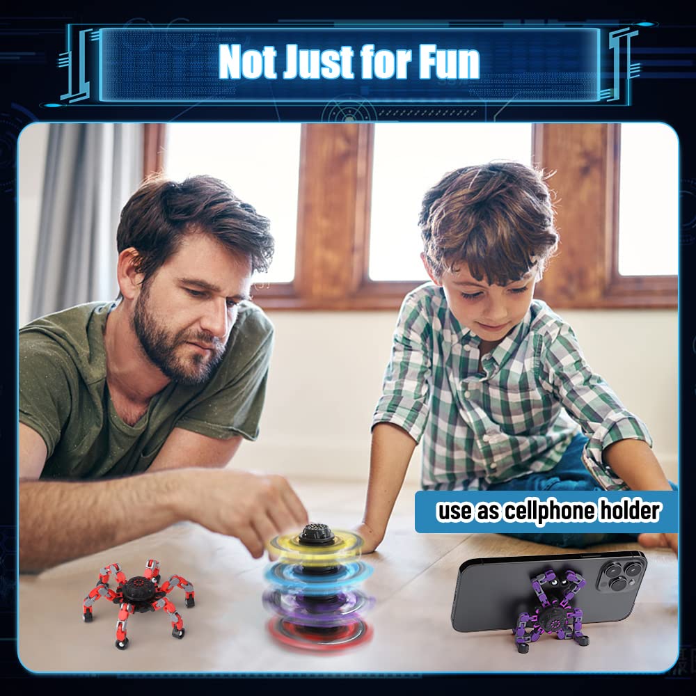 15PCS Transformable Robot Fidget Spinner Set - Stretchy Deformable Sensory Toy for Kids & Adults