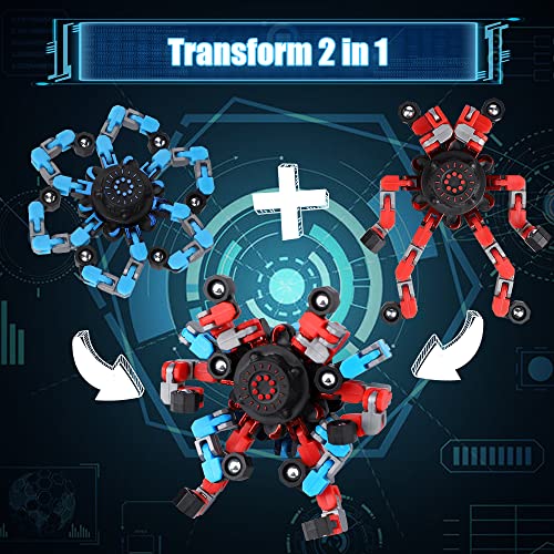 15PCS Transformable Robot Fidget Spinner Set - Stretchy Deformable Sensory Toy for Kids & Adults