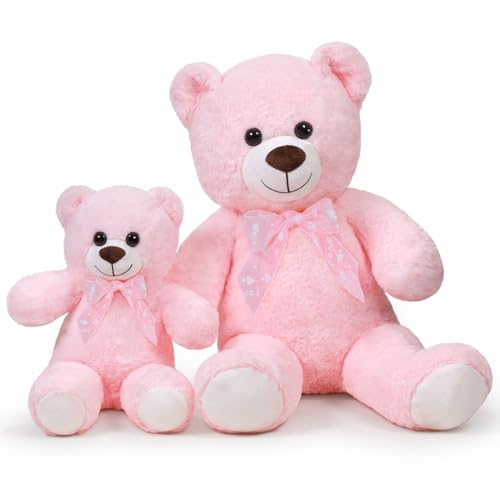 16 Inch Pink Plush Teddy Bear – Ultra-Soft Stuffed Animal Toy for Gifts & Cuddles