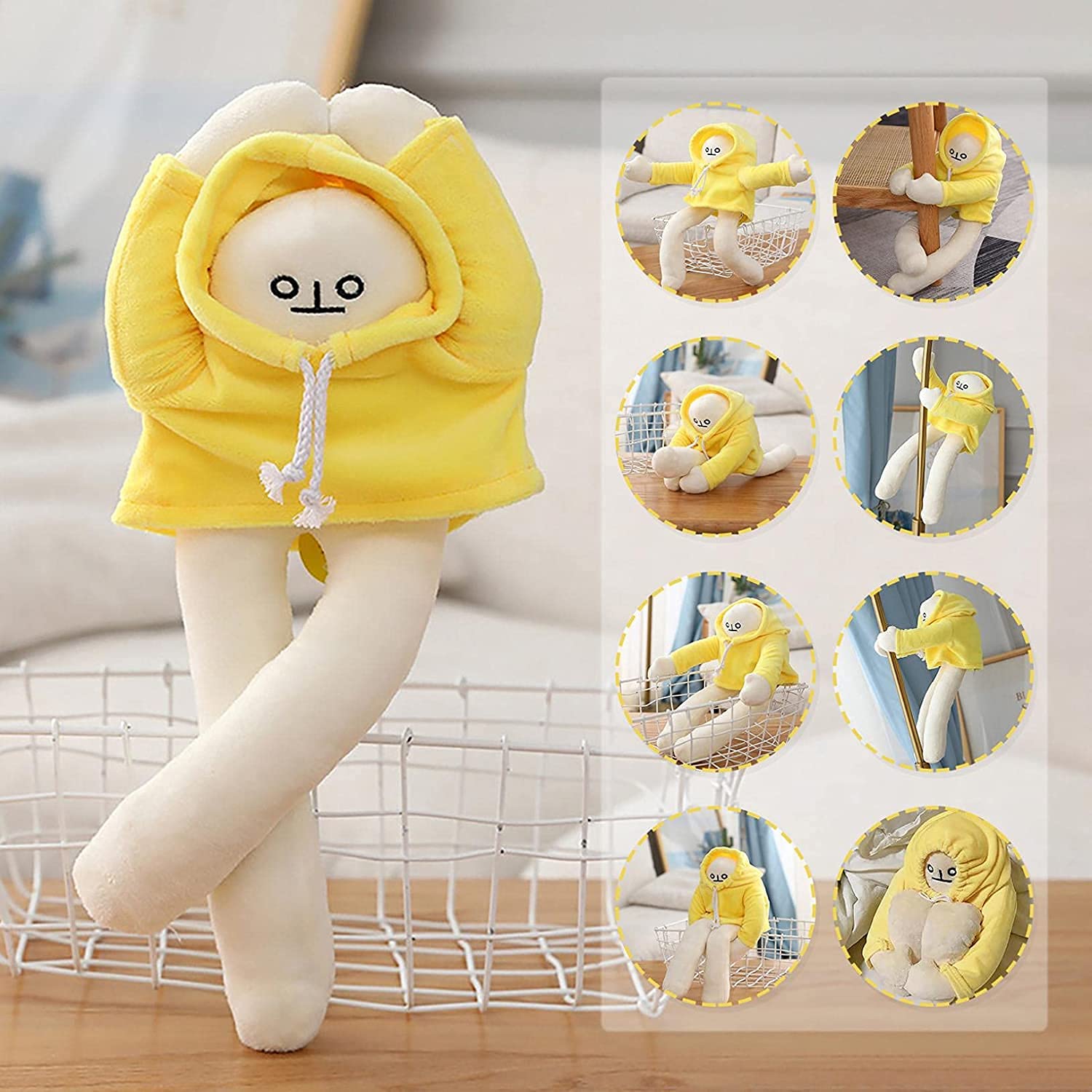 16-Inch Poseable Banana Man Plush Toy with Magnetic Hands - Sunfedmiss Funny Decompression Stuffed Doll for Kids