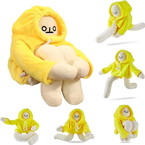 16-Inch Poseable Banana Man Plush Toy with Magnetic Hands - Sunfedmiss Funny Decompression Stuffed Doll for Kids