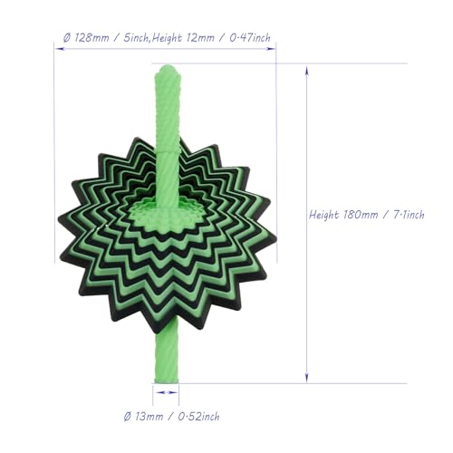 16-Layer Glow-in-the-Dark Spinning Fidget Toy for Adults – Black & Green Kinetic Desk Stress Relief