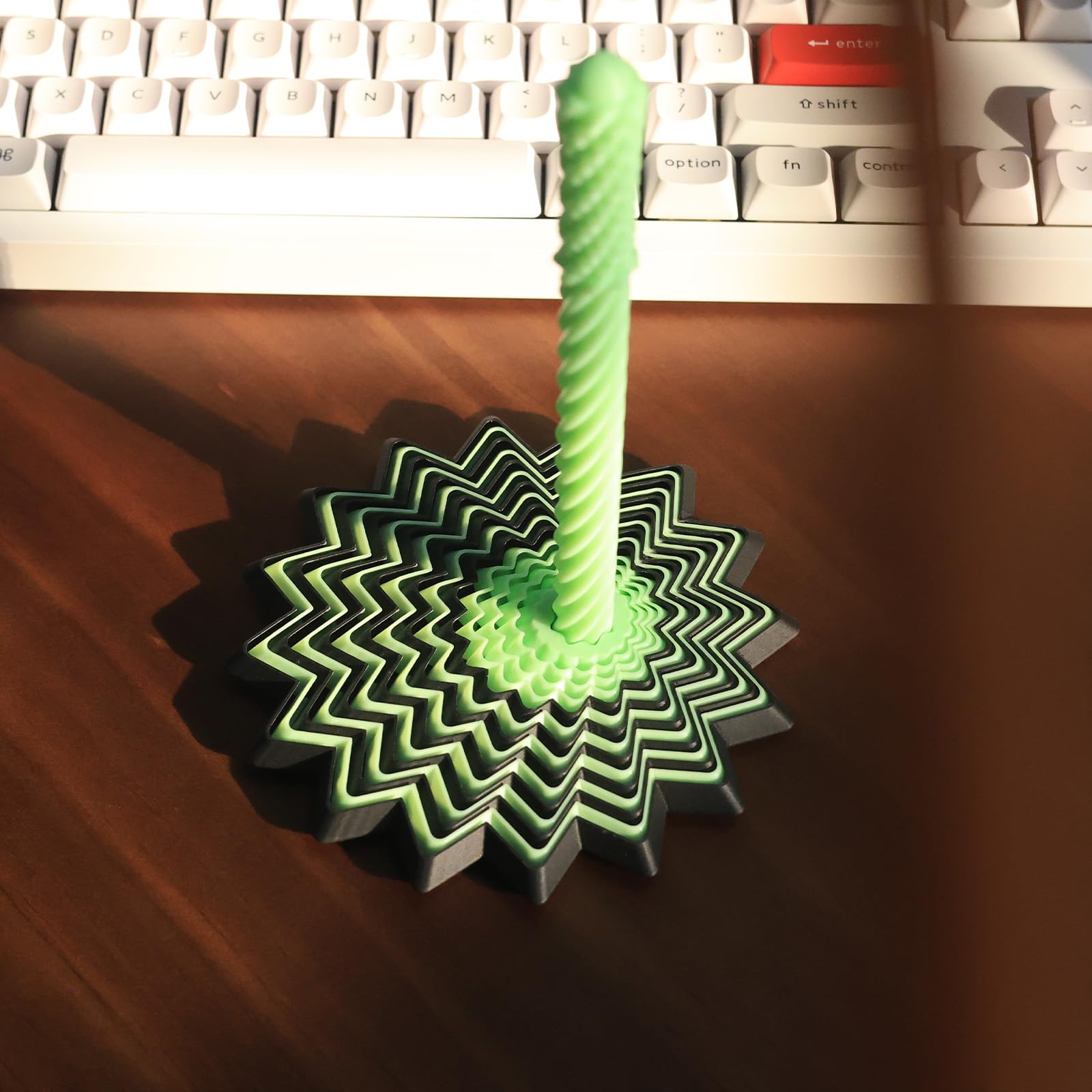 16-Layer Glow-in-the-Dark Spinning Fidget Toy for Adults – Black & Green Kinetic Desk Stress Relief