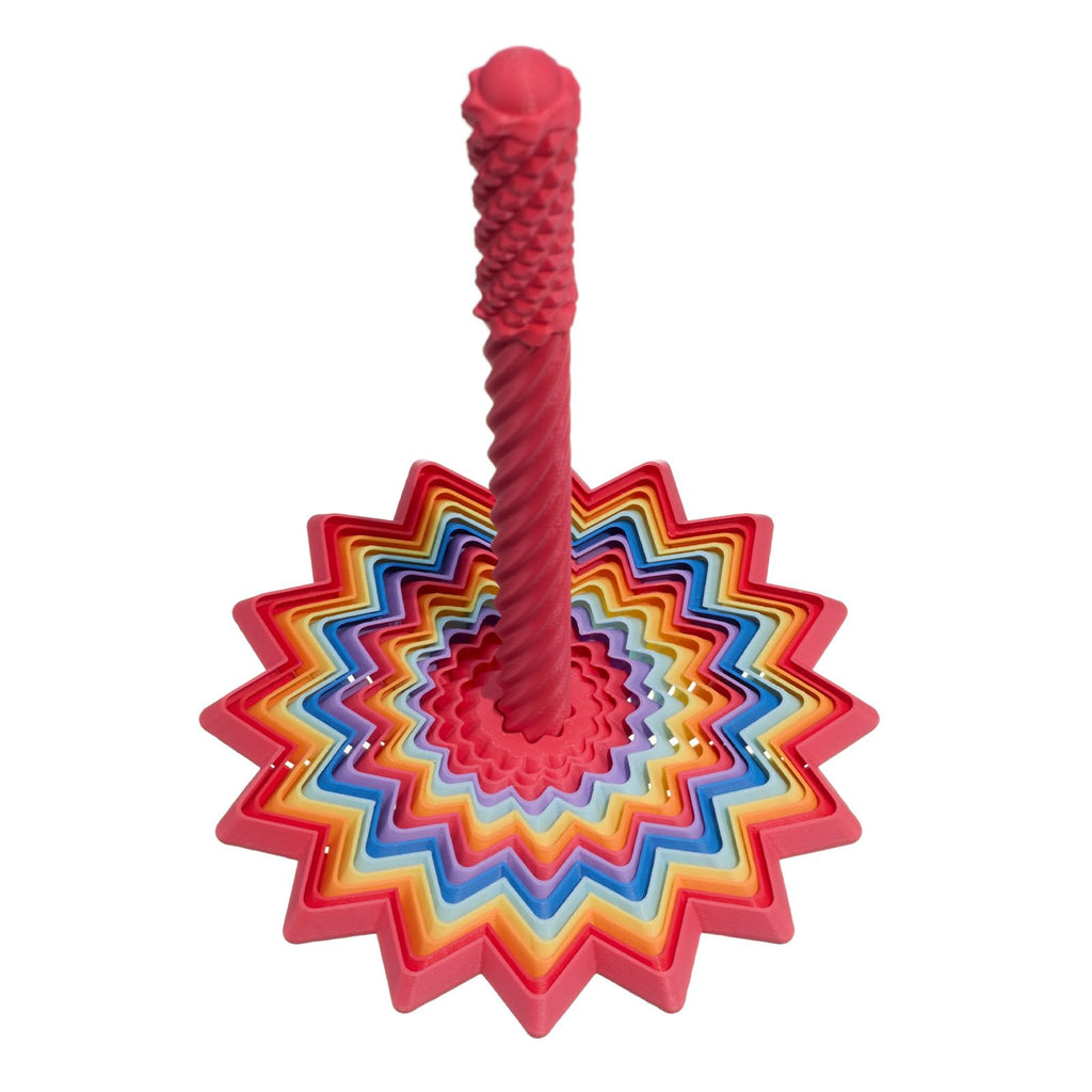 16-Layer Rainbow Spinning Fidget Toy for Adults – Kinetic Desk Toy with Spiral Center for Focus & Relaxation