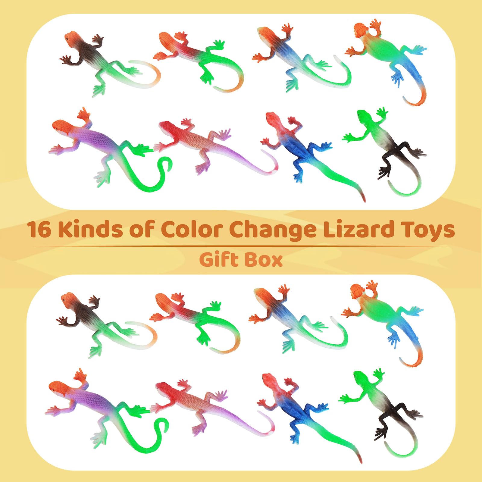 16 Pack Color Changing Lizard Bath Toys – Thermochromic Water Toys for Kids Age 3+
