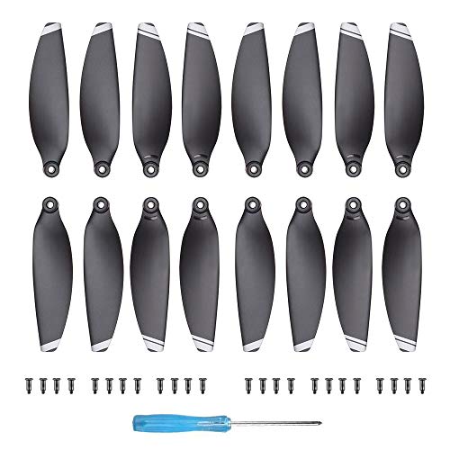 16-Pack Mini 2 Propellers, Low-Noise Quick-Release Blades for DJI Mini 2/Mini SE/Mini 2 SE/Mini 4K, Silver (Includes Screws & Screwdriver)