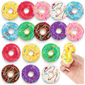 16-Pack Rainbow Donut Stress Balls – Soft PU Foam Squeeze Toys for Stress Relief, Party Favors & Pretend Play
