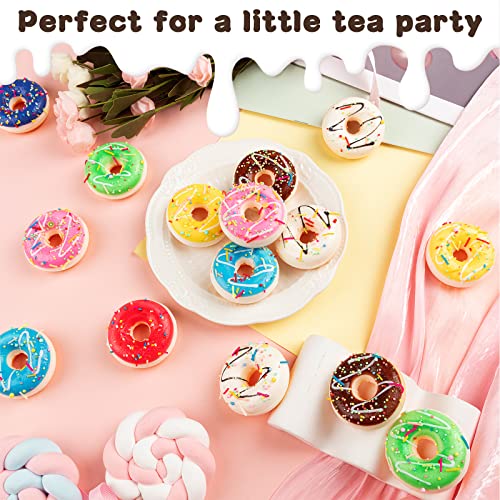 16-Pack Rainbow Donut Stress Balls – Soft PU Foam Squeeze Toys for Stress Relief, Party Favors & Pretend Play