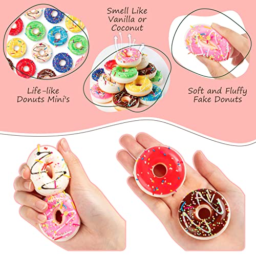 16-Pack Rainbow Donut Stress Balls – Soft PU Foam Squeeze Toys for Stress Relief, Party Favors & Pretend Play