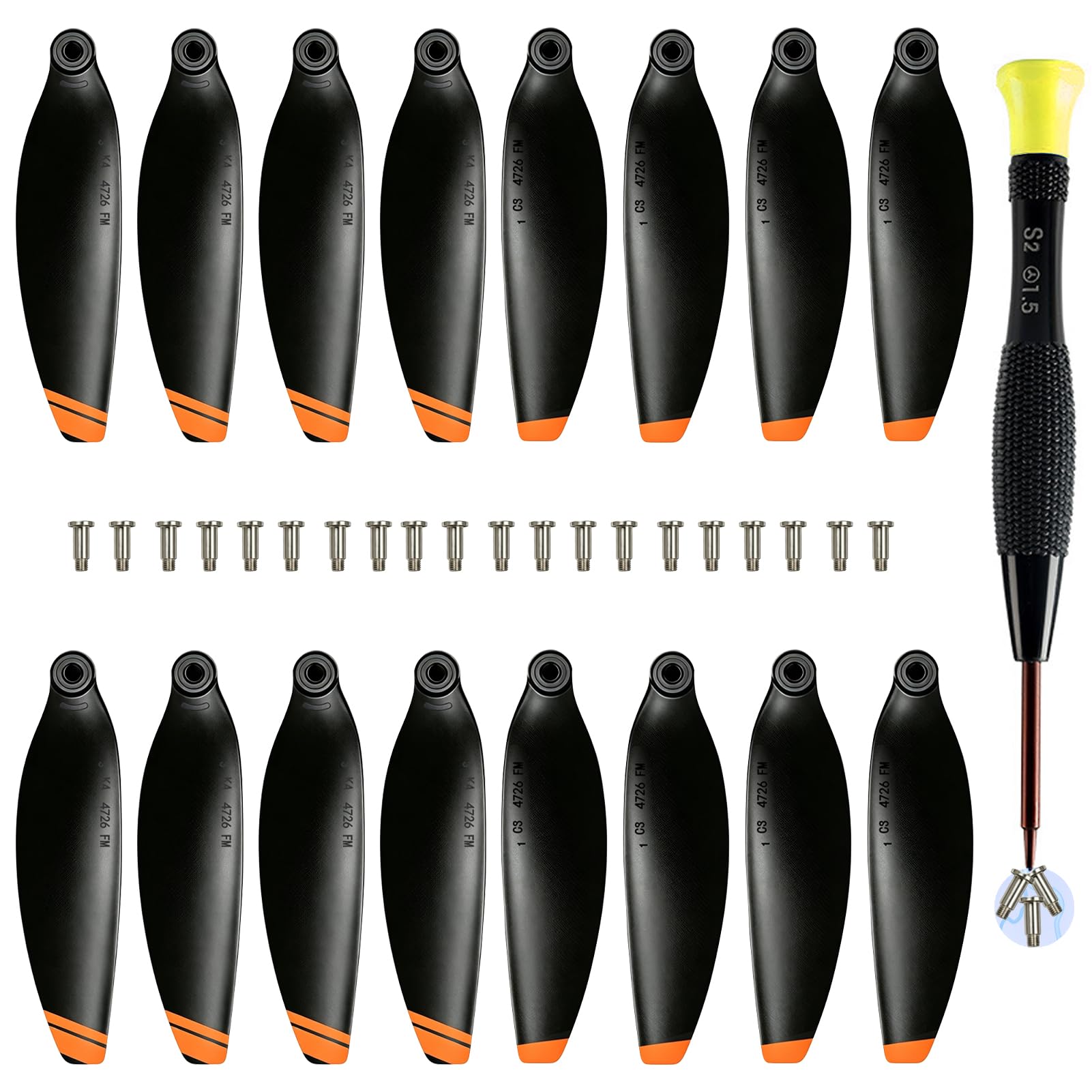 16-Pack Replacement Propellers with Magnetic Screwdriver for DJI Mini 4K, Mini 2, Mini 2 SE