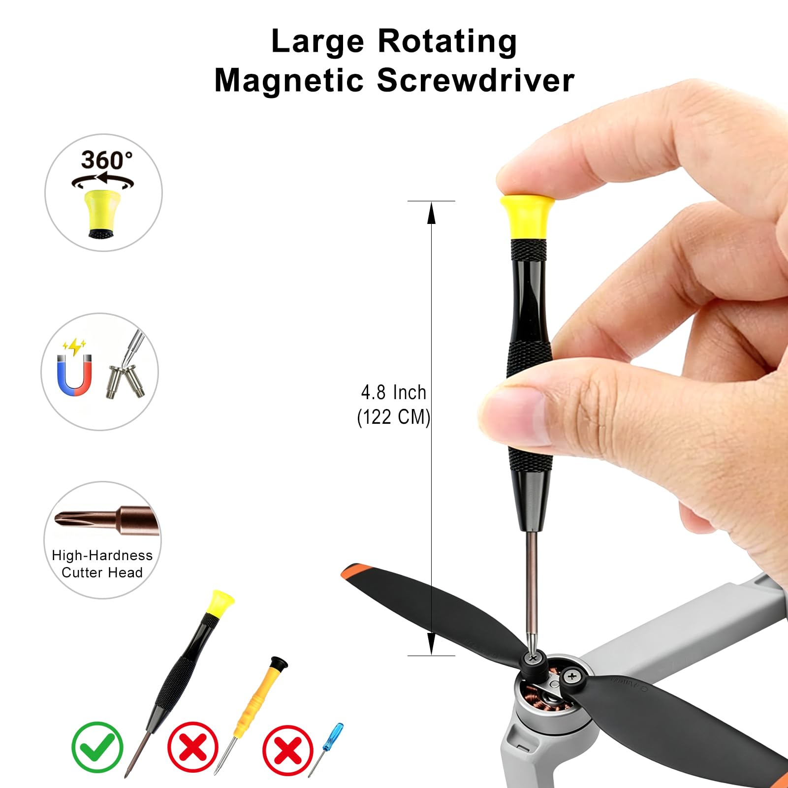 16-Pack Replacement Propellers with Magnetic Screwdriver for DJI Mini 4K, Mini 2, Mini 2 SE